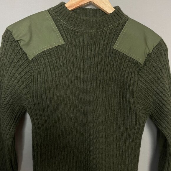 Vintage Jack Young Associates Sweater Tactical Military Green Size 38 Ribbed - Picture 4 of 12